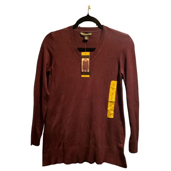 DKNY V-Neck Sweater - Deep Burgundy - Picture 1 of 2